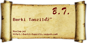 Berki Tasziló névjegykártya
